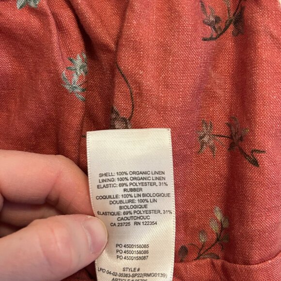 Wilfred Aritzia Floral Linen Tank Top M - Picture 4 of 4